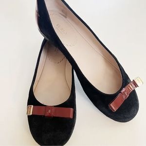 Furla Melany Black Suede Flats